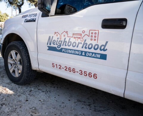 neighborhood plumbing truck